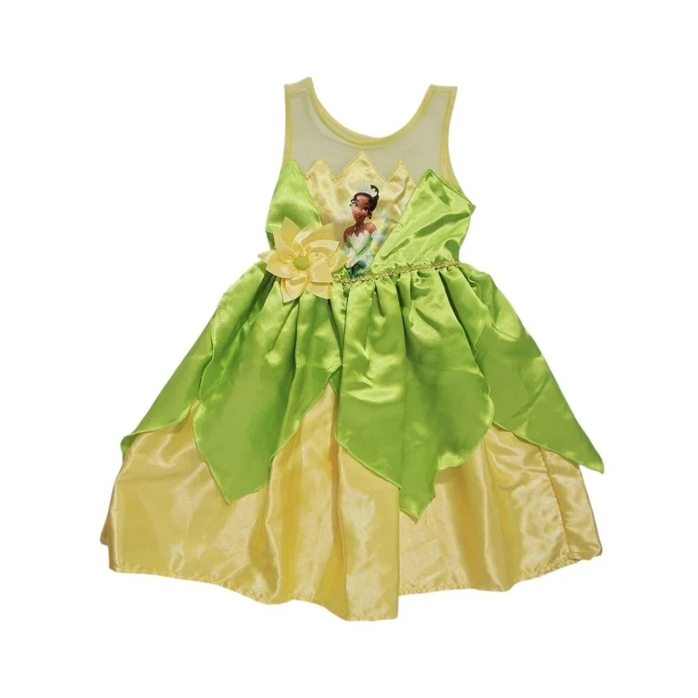 NEW Disney Tiana Dress Costume Girls 4T Princess & The Frog H&M Play Yellow NWT